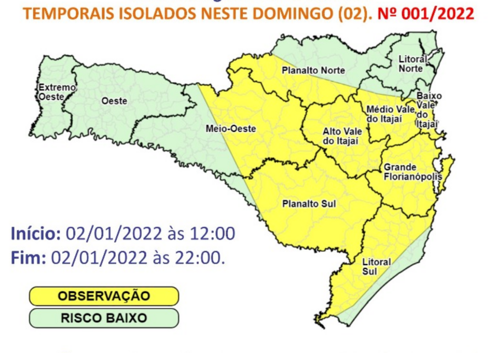 Domingo de calor intenso favorece temporais em sete regiões de SC