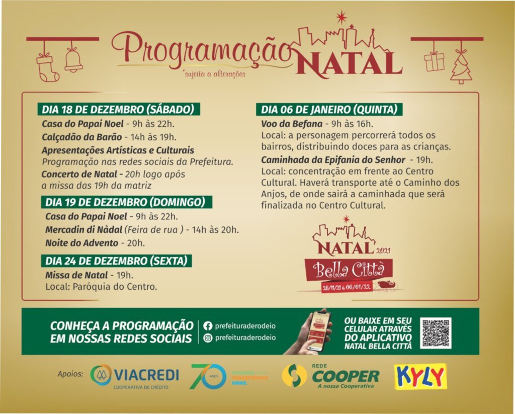PROGRAMAÇÃO NATAL BELLA CITTÀ