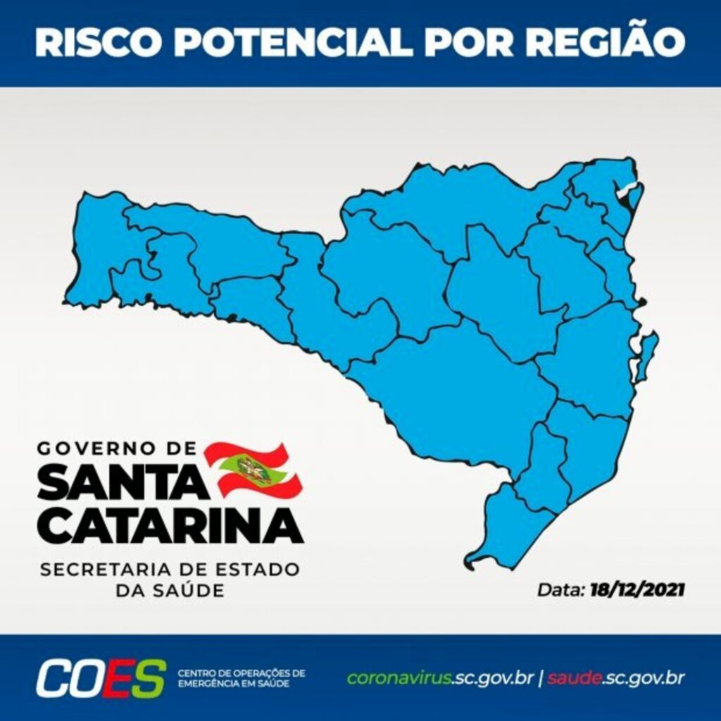 Pela segunda semana consecutiva, Matriz de Risco aponta toda regiões em nível moderado