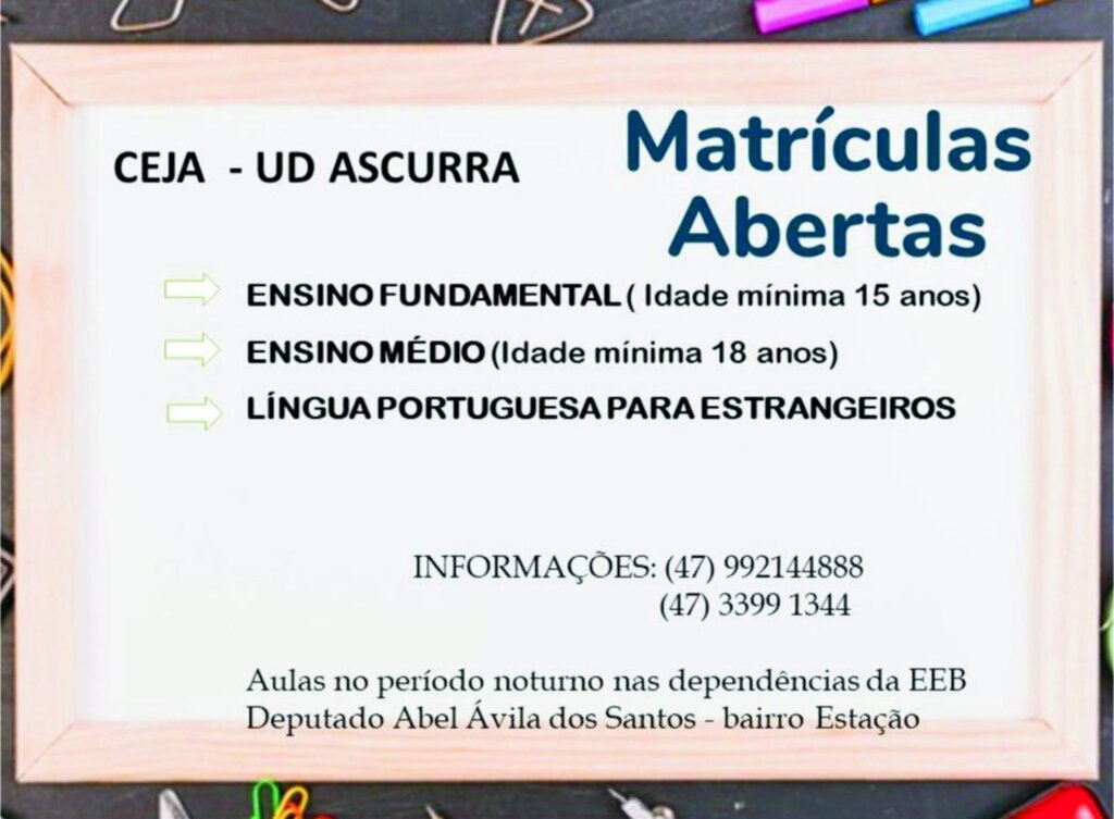 OPORTUNIDADE PARA VOCÊ RETORNAR AOS ESTUDOS