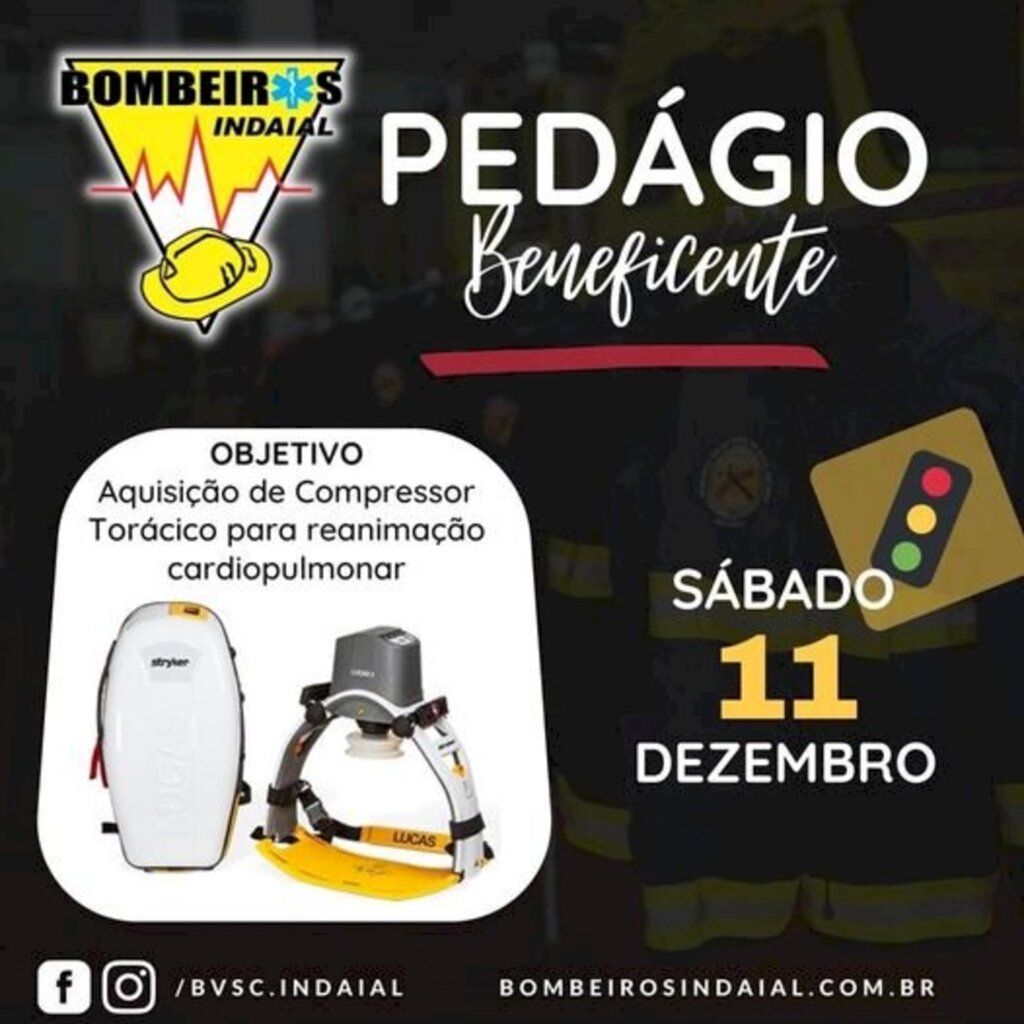 PEDÁGIO BENEFICENTE EM PROL DOS BOMBEIROS ACONTECE EM INDAIAL NO PRÓXIMO SÁBADO (11)