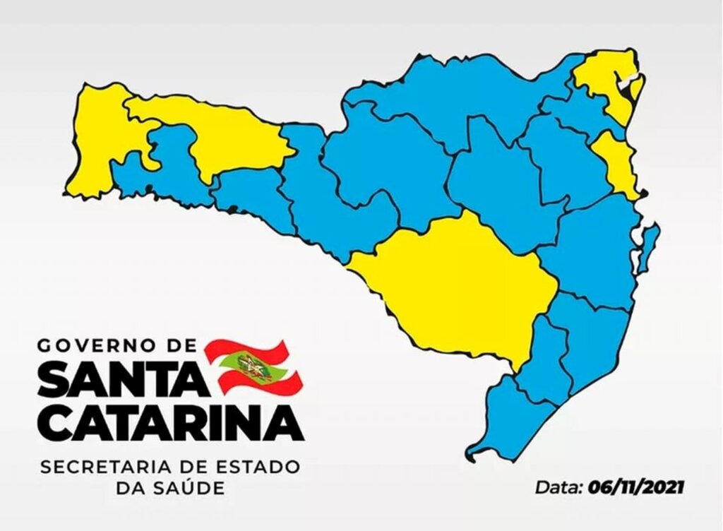Santa Catarina tem 5 regiões com risco alto para Covid e 12 com risco moderado