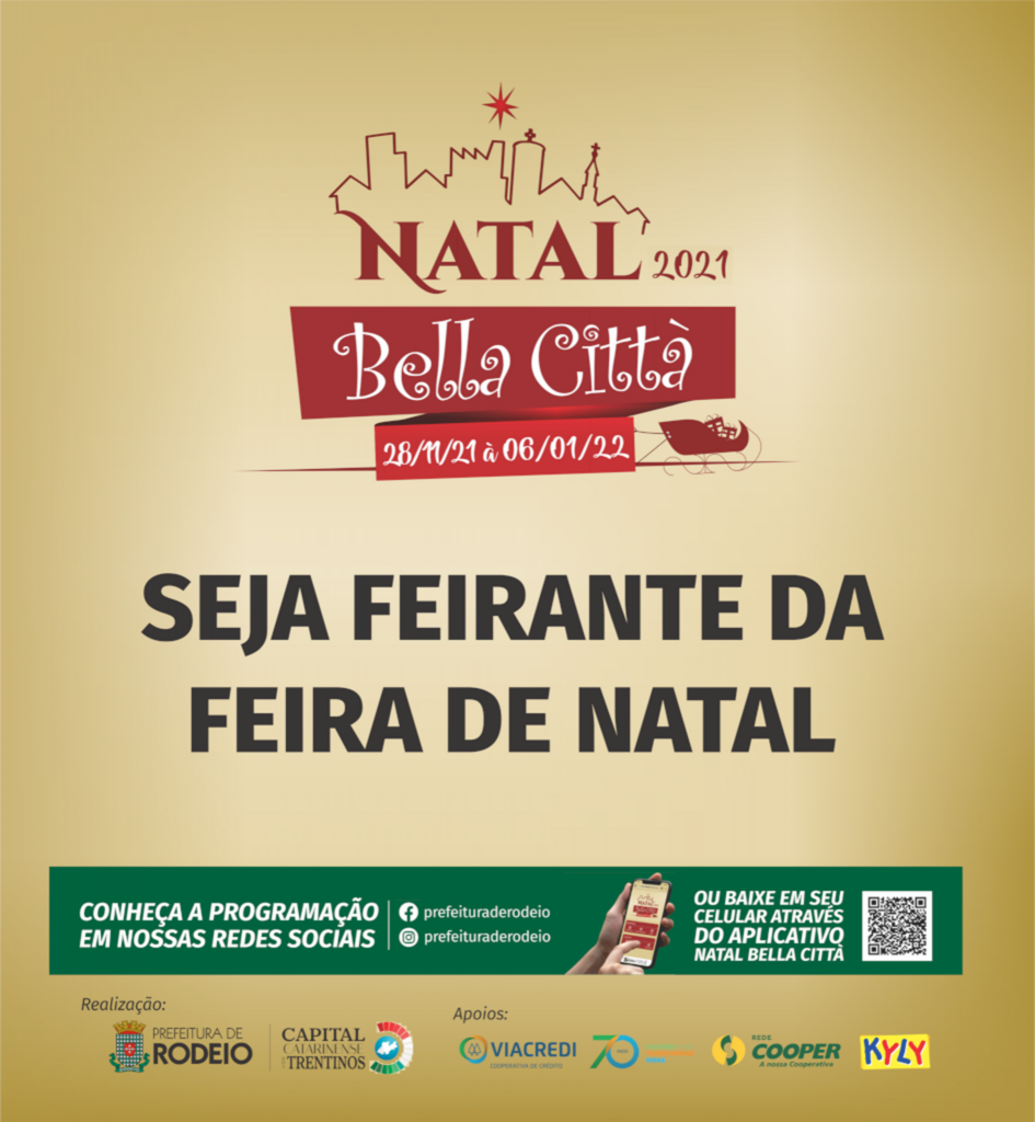 PREFEITURA DE RODEIO ABRE EDITAL DE CREDENCIAMENTO PARA FEIRA DE RUA NATALINA 'MERCADIN DI NADÀL'