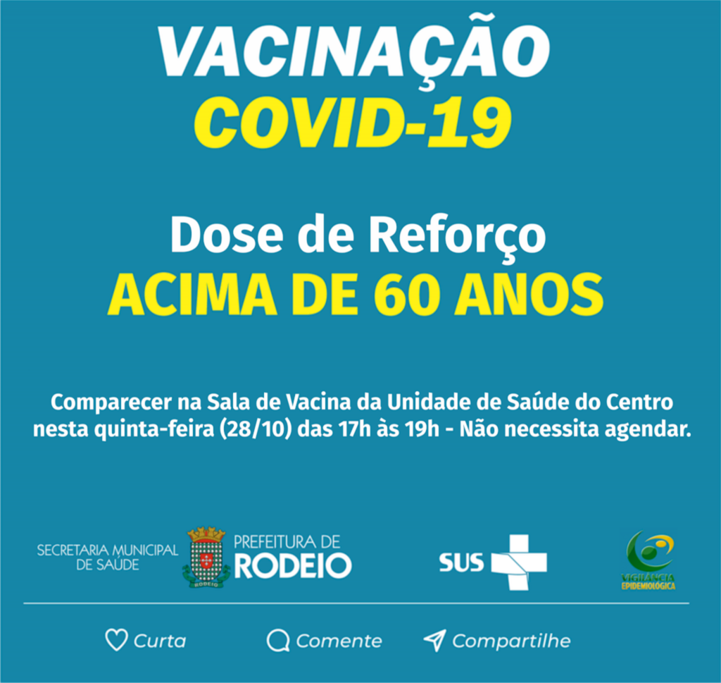 APLICAÇÃO DA 3ª DOSE PARA IDOSOS ACIMA DE 60 ANOS