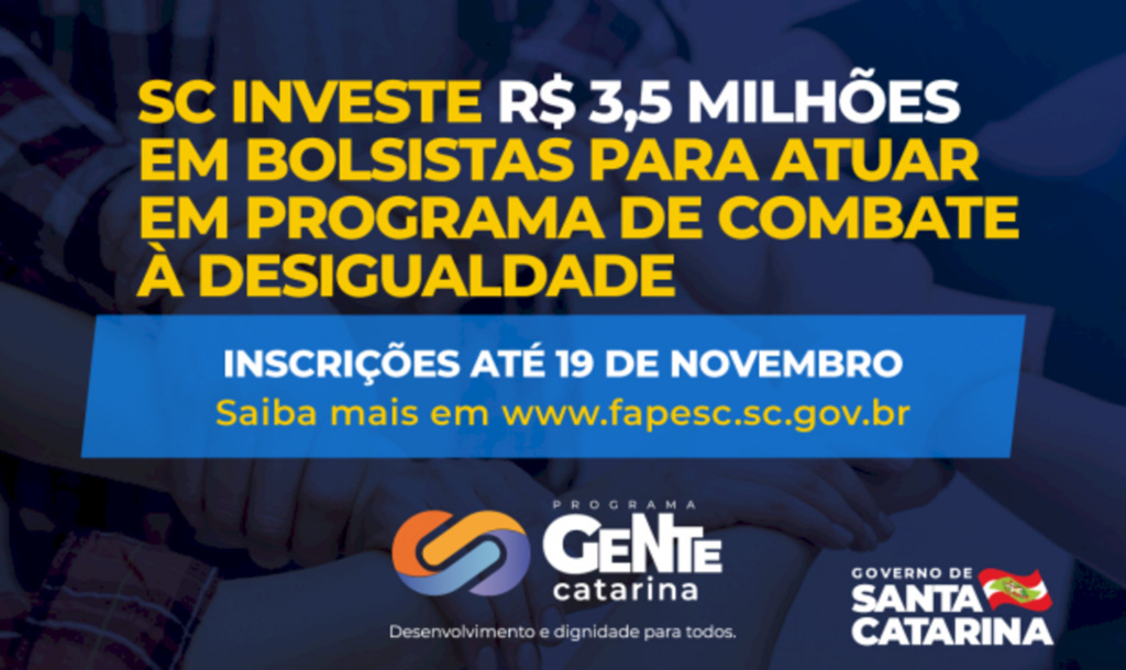 Governo investe R$ 3,5 milhões para selecionar bolsistas que atuarão no programa de combate à desigualdade