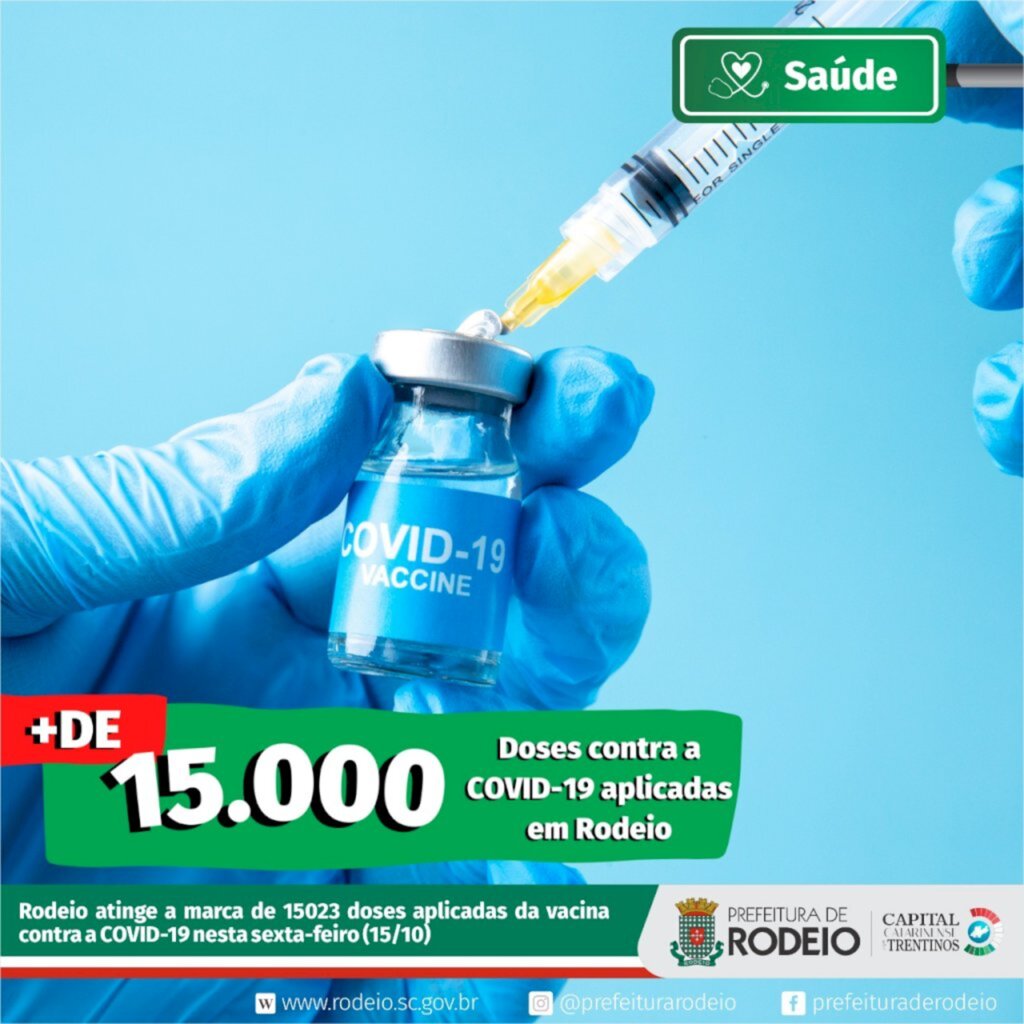 A SECRETÁRIA DE SAÚDE DE RODEIO JÁ APLICOU 15 MIL DOSES