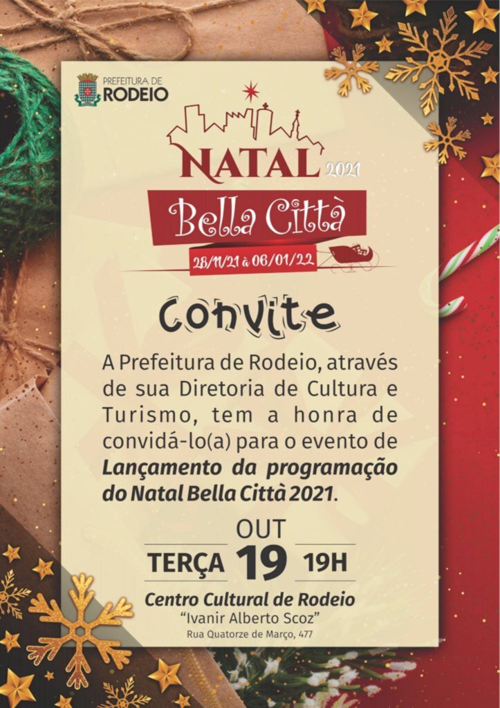 PRESTIGIE O LANÇAMENDO DA PROGRAMAÇÃO DO NATAL BELLA CITTÀ 2021