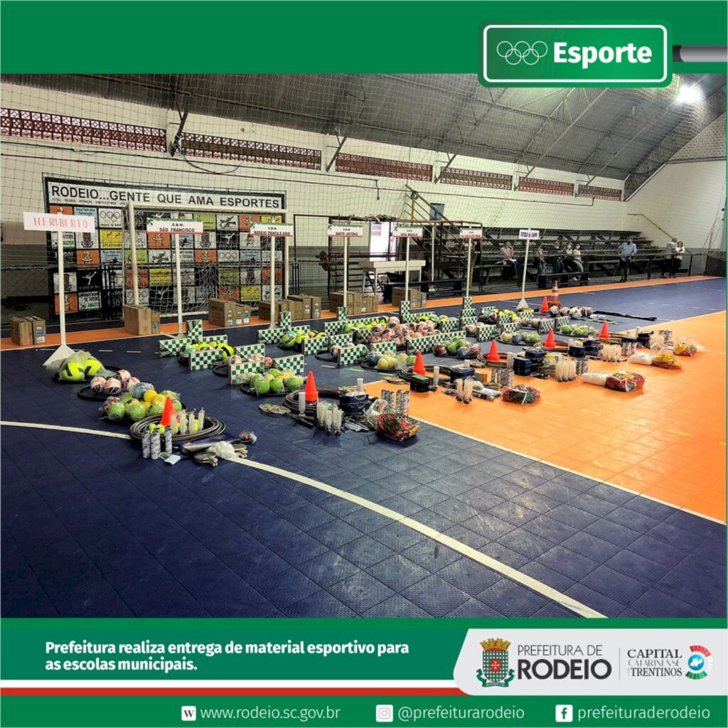 PREFEITURA DE RODEIO ADQUIRE MATERIAIS ESPORTIVOS PARA AS ESCOLAS MUNICIPAIS