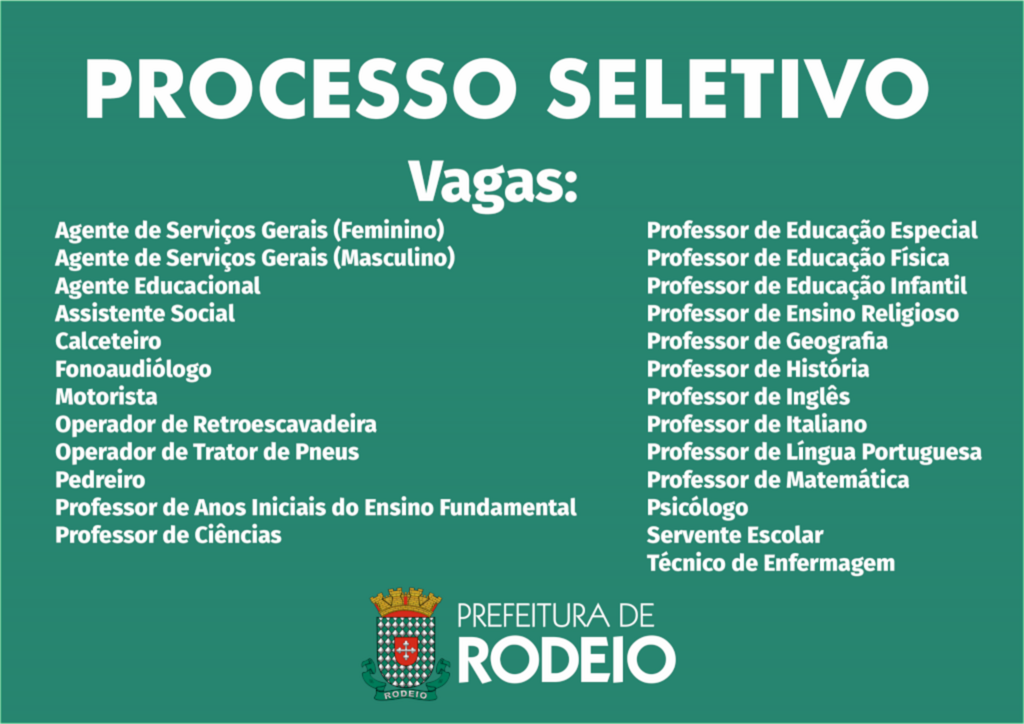 PROCESSO SELETIVO 12/2021 EM RODEIO