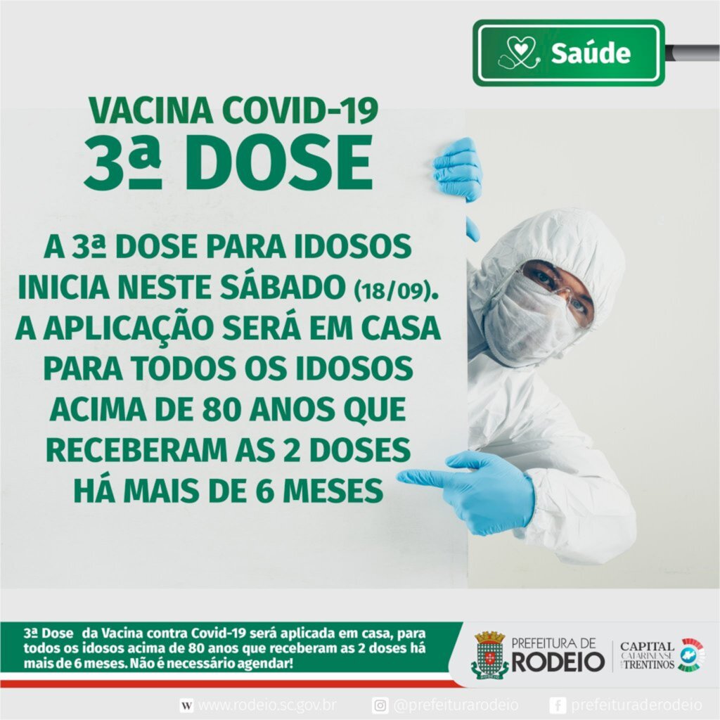 APLICAÇÃO DA 3ª DOSE PARA IDOSOS  EM RODEIO