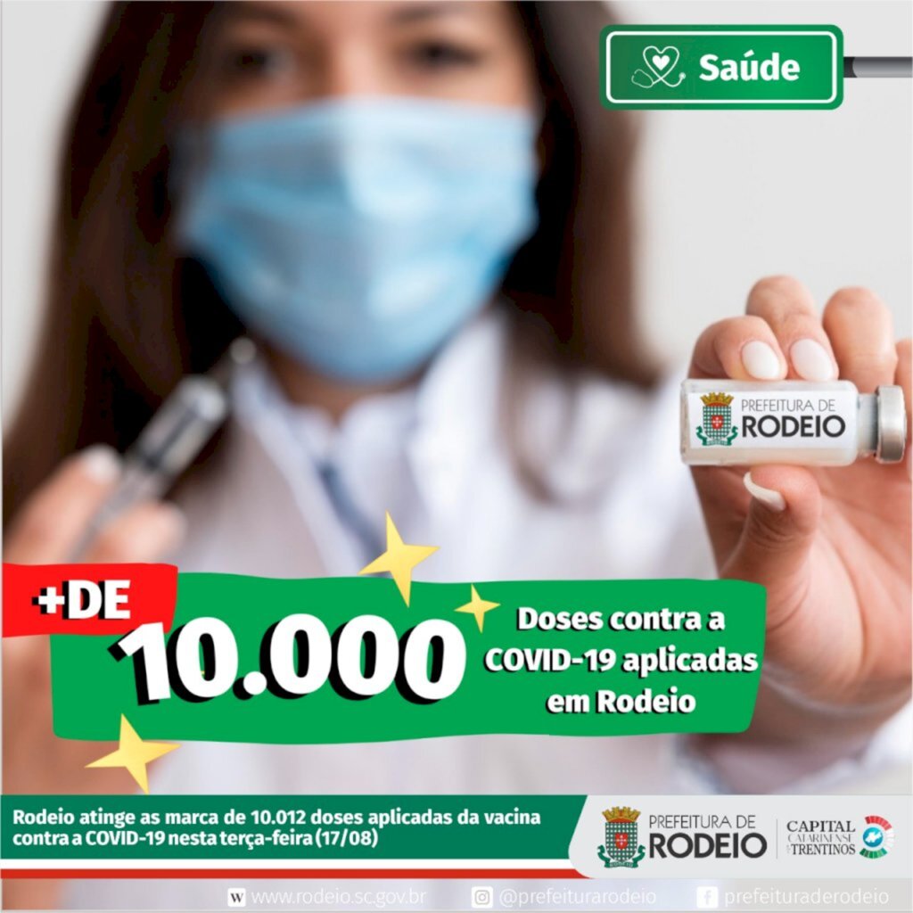 Rodeio atinge a marca de 10 mil doses aplicadas contra Covid-19