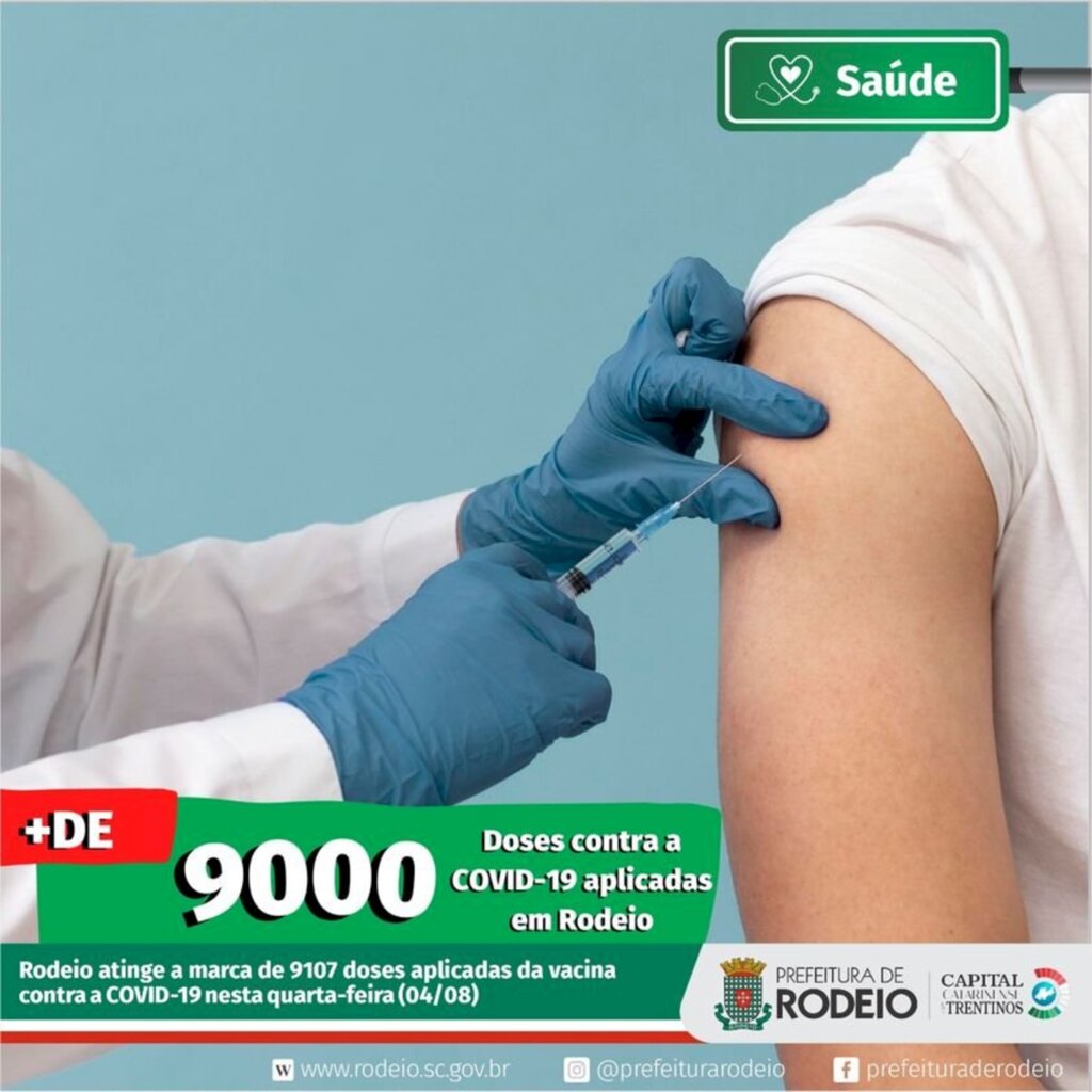 Rodeio já aplicou 9 mil doses da vacina contra Covid 19