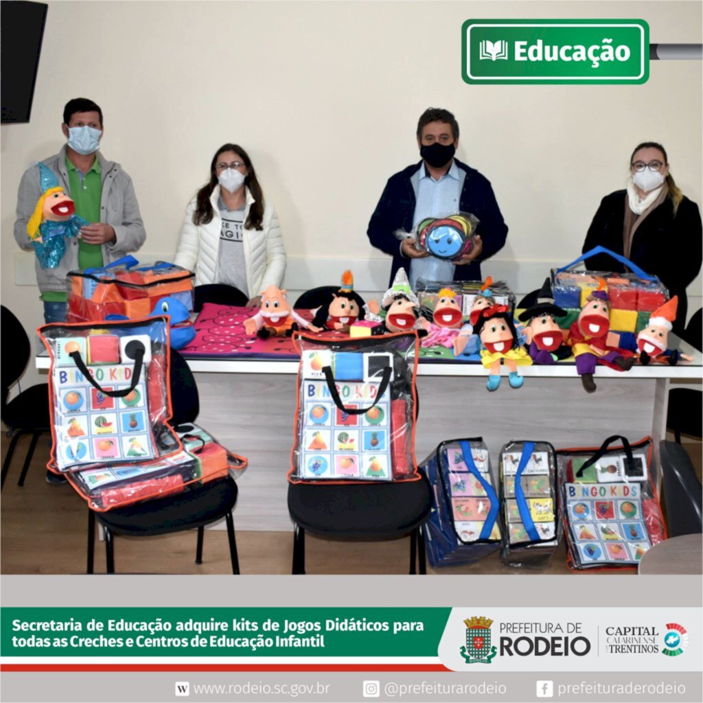 PREFEITURA DE RODEIO ADQUIRE KITS DE JOGOS DIDÁTICOS PARA TODAS AS CRECHES E CENTROS DE EDUCAÇÃO INFANTIL