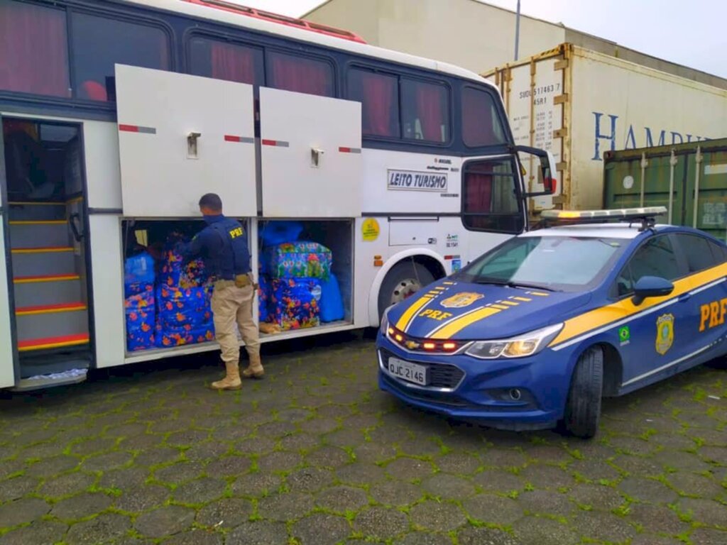 Policiais rodoviários federais apreenderam na manhã de sábado (28), diversos eletrônicos importados irregularmente do Paraguai.