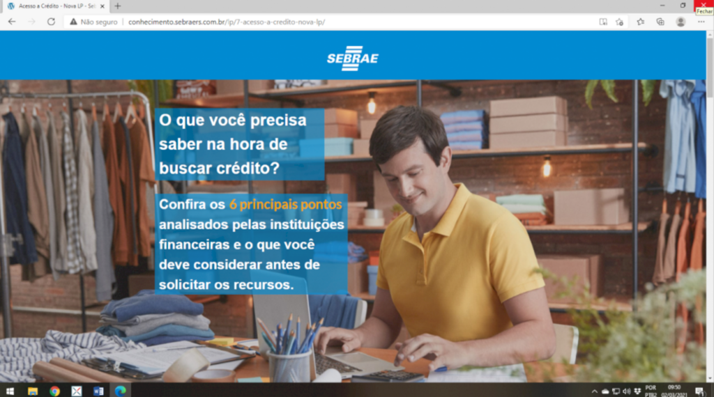 Sebrae RS lança página para esclarecer dúvidas sobre linhas de crédito
