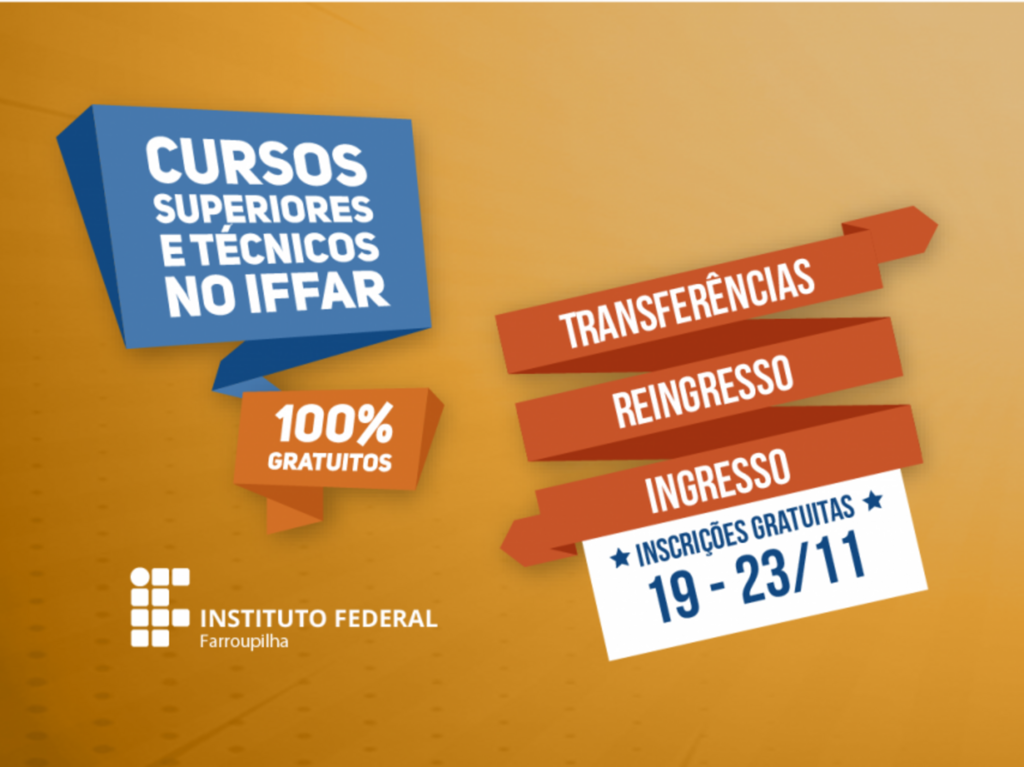 Inscrições para transferências, reingresso e ingresso no IFFar terminam sexta