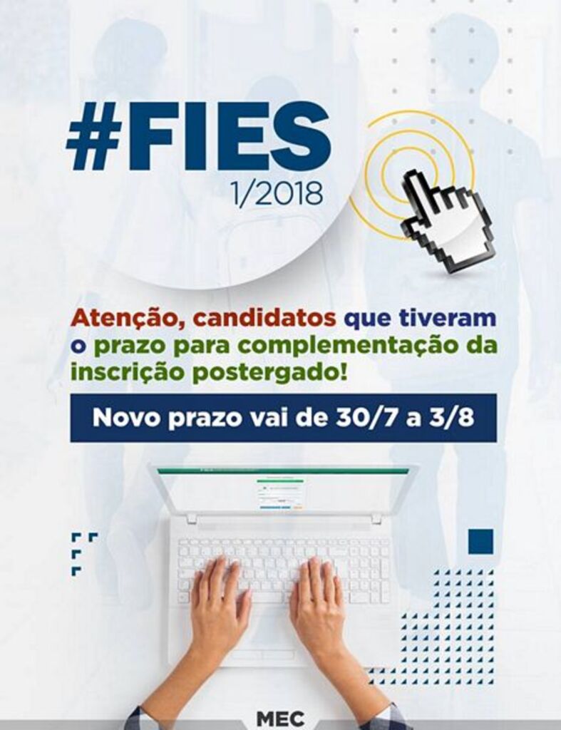 Complementação de inscrição do 1º semestre de 2018 começa segunda-feira