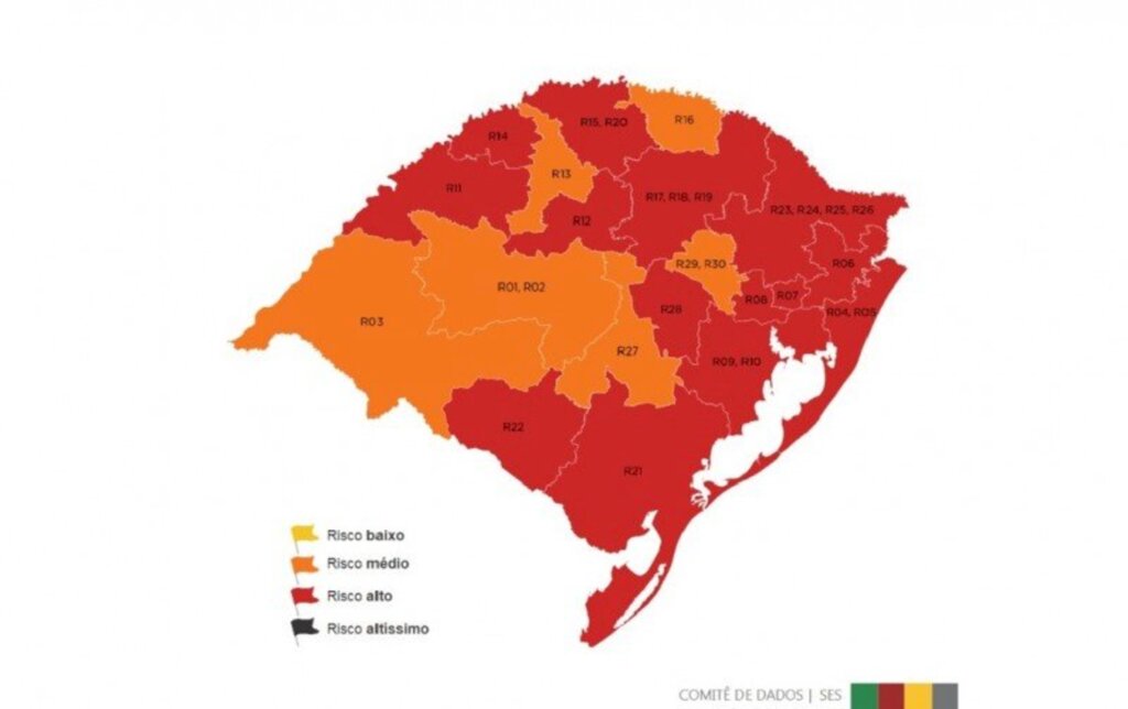 Uruguaiana não apresentou melhora, mas continua na bandeira laranja