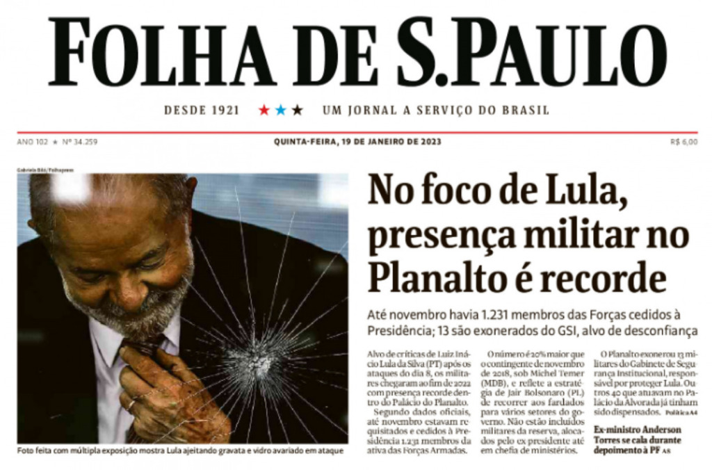 Secom critica Folha por foto ‘não jornalística’ de Lula após atos em Brasília