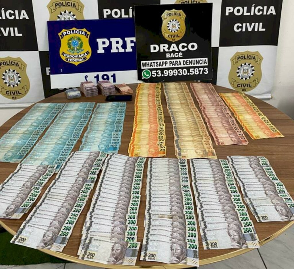 Divulgação - Foram apreendidos R$ 37.755,00 mil em espécie, em várias notas de todos os tipos