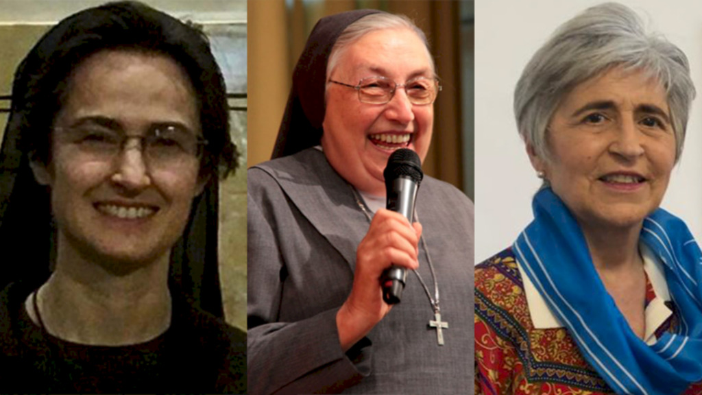 Reprodução/Vatican News - Irmãs Raffaella Petrini e e Yvonne Reungoat e Doutora Maria Lia Zervino?