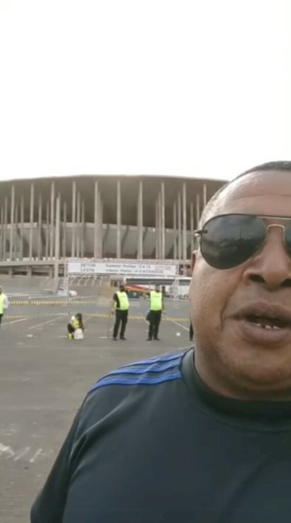 Reprodução - Vereador gravou vídeo em frente ao Estádio Mané Garrincha, onde jogaram Flamengo e Defensa y Justicia