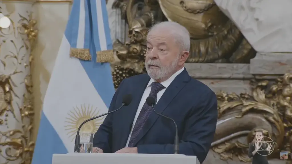  - Lula na Argentina — Foto: Jornal Nacional/ Reprodução