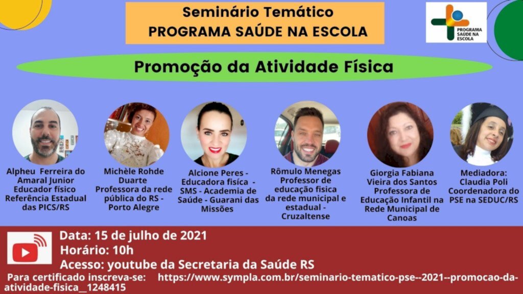 Seminário Temático promove formação sobre a importância da atividade física em tempos de pandemia