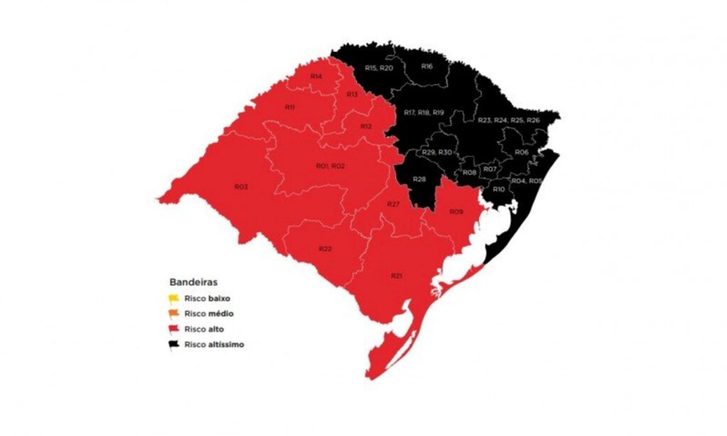 RS tem 68% da população está sob risco máximo de contaminação