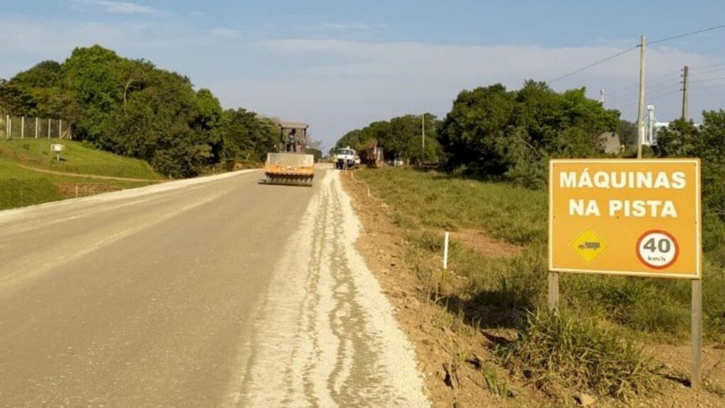 Retomada obra na ERS-403, entre Cachoeira do Sul e Rio Pardo