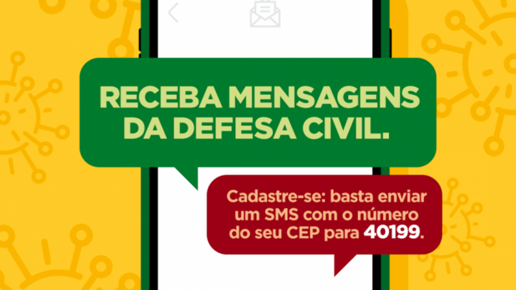 Defesa Civil tem 625 mil celulares cadastrados para receber alertas