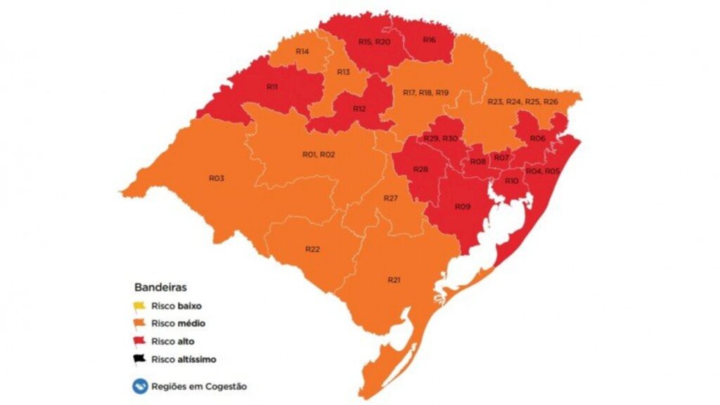 Cachoeira do Sul continua na bandeira laranja