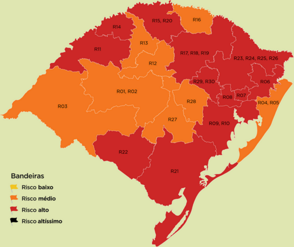 Cachoeira do Sul segue na bandeira laranja