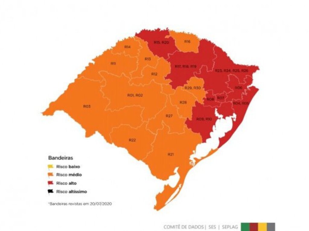 Cachoeira do Sul retorna à bandeira laranja