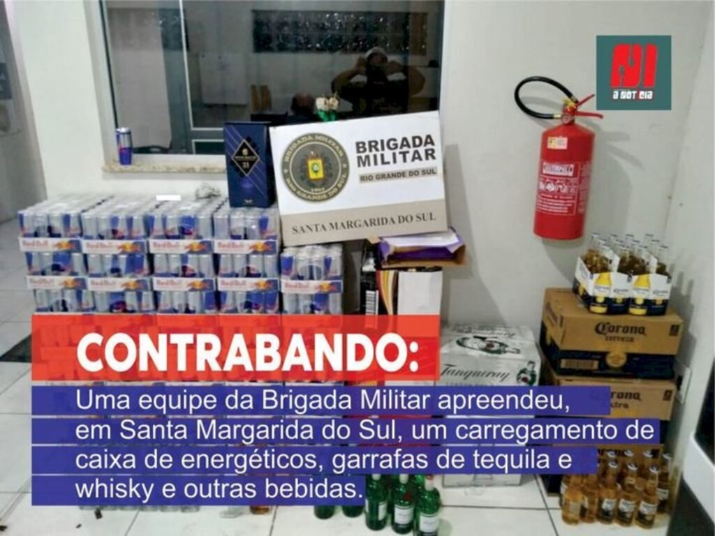 Brigada Militar apreende contrabando de bebidas na BR-290