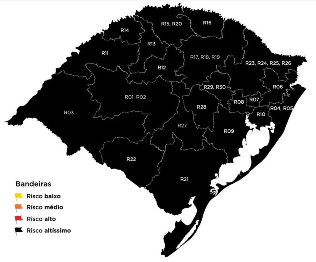 Governo confirma que RS em bandeira preta na próxima semana