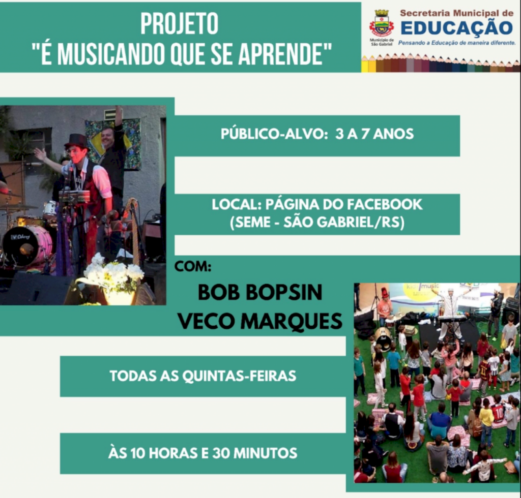 Começou na quinta o projeto 'É musicando que se aprende'