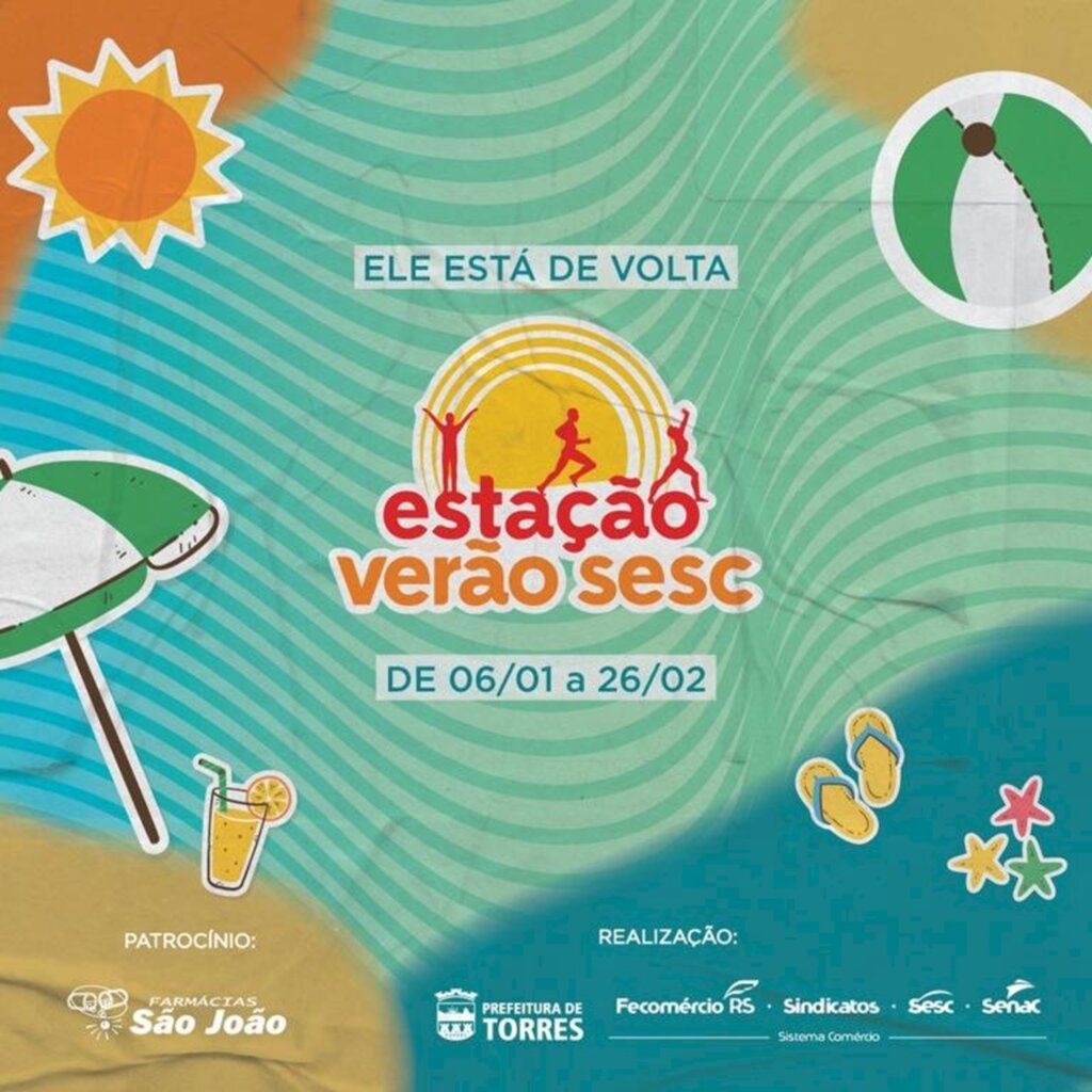COMEÇA NESTA SEXTA-FEIRA (06)  O PROJETO ESTAÇÃO VERÃO SESC DE TORRES