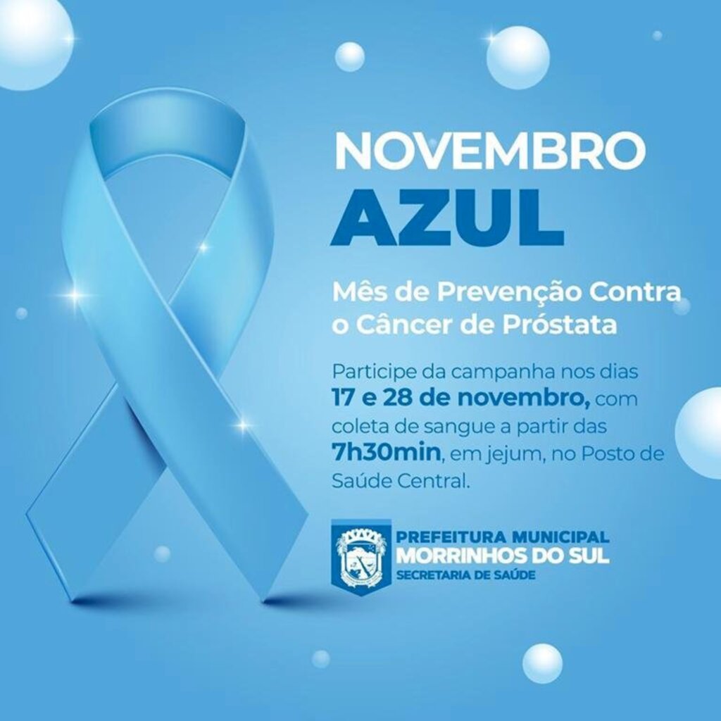 SECRETARIA MUNICIPAL DE SAÚDE DE MORRINHOS DO SUL PROMOVE  A CAMPANHA NOVEMBRO AZUL