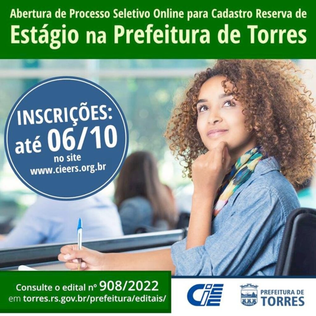 ADMINISTRAÇÃO MUNICIPAL OFERECE  VAGAS PARA ESTÁGIOS NA PREFEITURA DE TORRES