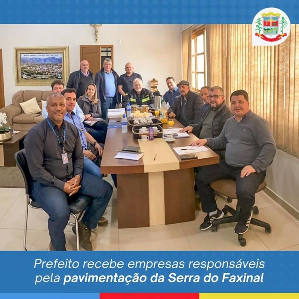 PREFEITO DE PRAIA GRANDE RECEBE EMPRESAS RESPONSÁVEIS PELA PAVIMENTAÇÃO DA SERRA DO FAXINAL