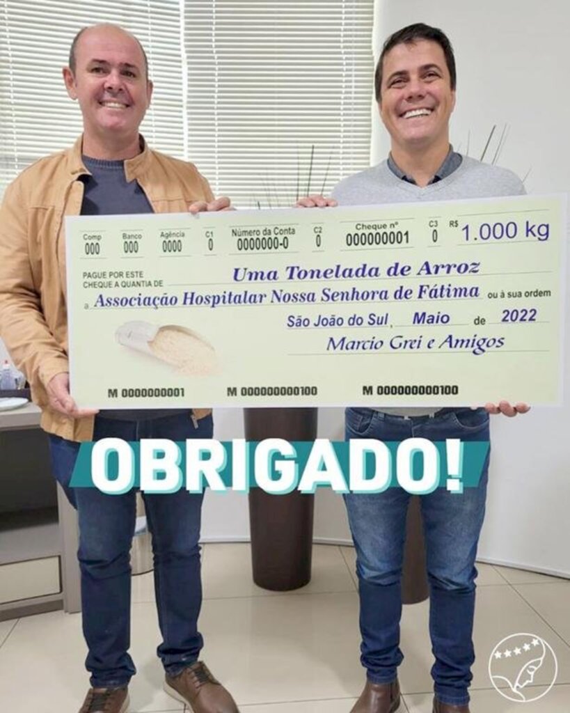 HOSPITAL DE PRAIA GRANDE RECEBE  DOAÇÃO DE UMA TONELADA  DE ARROZ