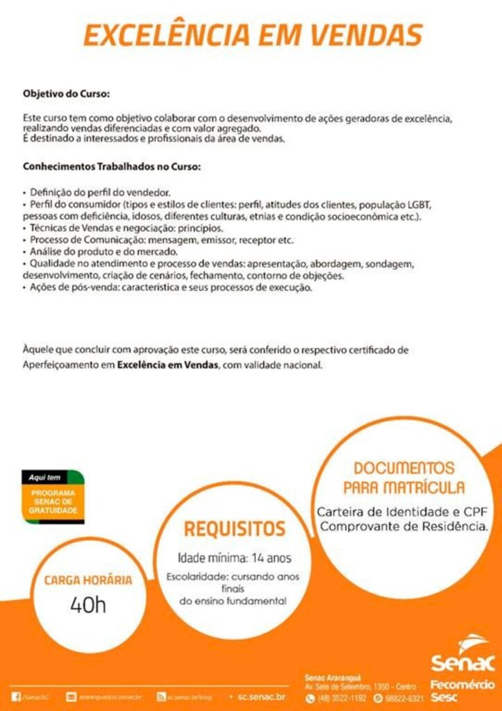 CDL DE SÃO JOÃO DO SUL PROMOVE CURSO DE  EXCELÊNCIA EM VENDAS