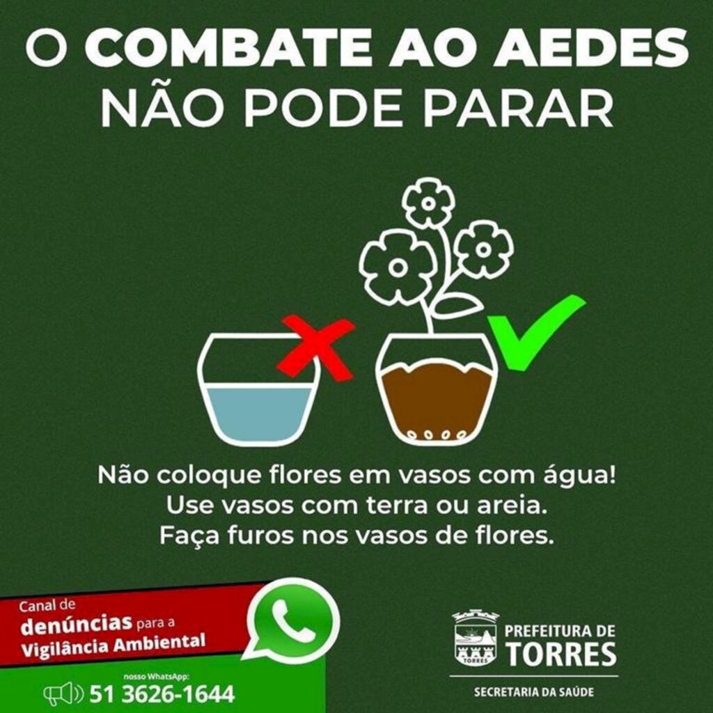 ALERTA: NO MUNICÍPIO DE TORRES  JÁ FORAM  REGISTRADOS SEIS CASOS DE DENGUE