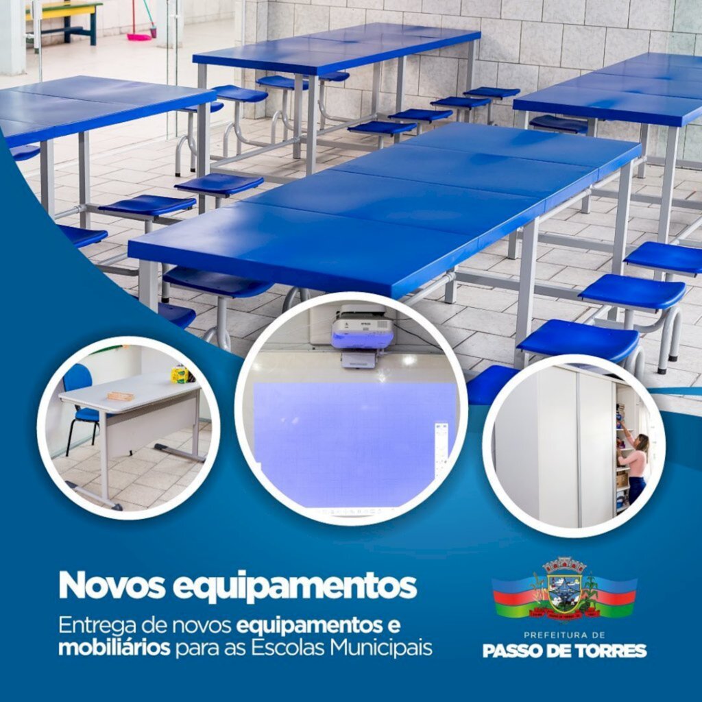 ADMINISTRAÇÃO MUNICIPAL DE PASSO DE TORRES ENTREGA NOVOS EQUIPAMENTOS E MOBILIÁRIOS ÀS ESCOLAS MUNICIPAIS