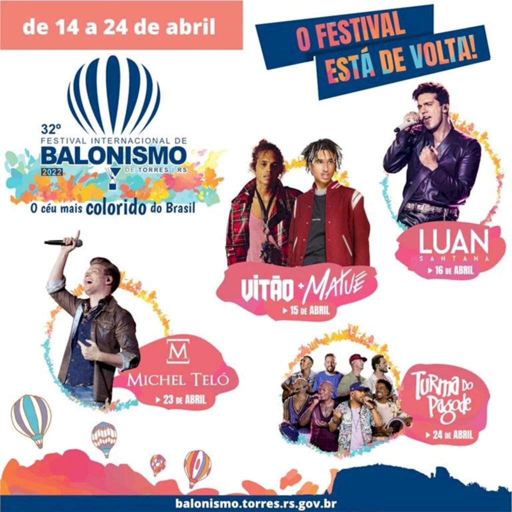 32º FESTIVAL INTERNACIONAL DE BALONISMO DE TORRES TERÁ GRANDES ATRAÇÕES ARTÍSTICAS