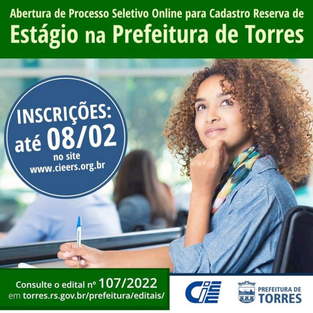 PREFEITURA DE TORRES OFERECE VAGAS PARA ESTAGIÁRIOS
