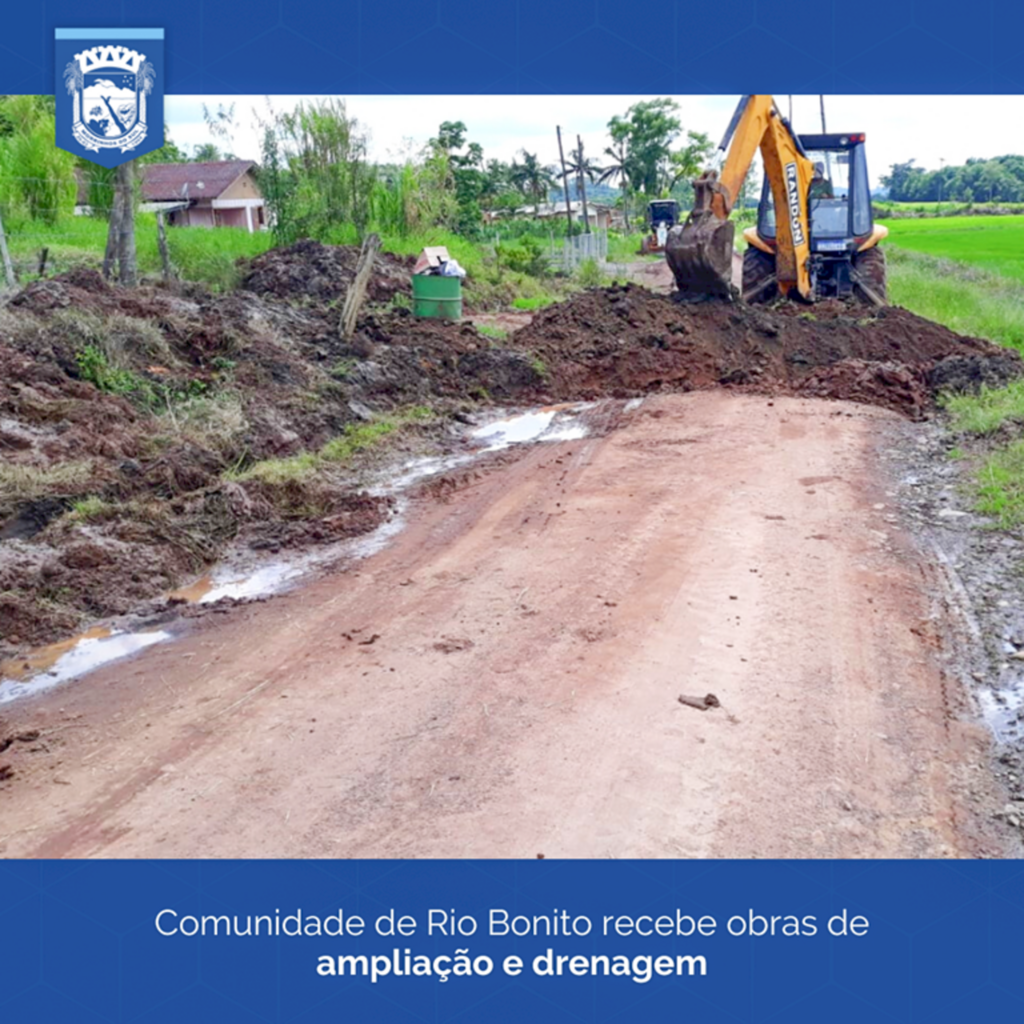 COMUNIDADE DE RIO BONITO  RECEBE OBRAS DE AMPLIAÇÃO E DRENAGEM EM MORRINHOS DO SUL
