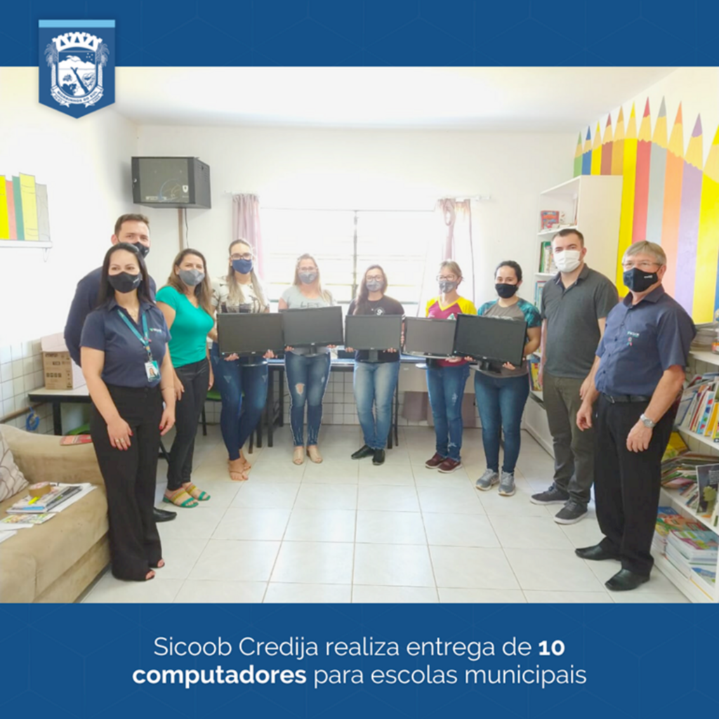 SICOOB CREDIJA REALIZA ENTREGA DE 10  COMPUTADORES PARA ESCOLAS DE MORRINHOS DO SUL