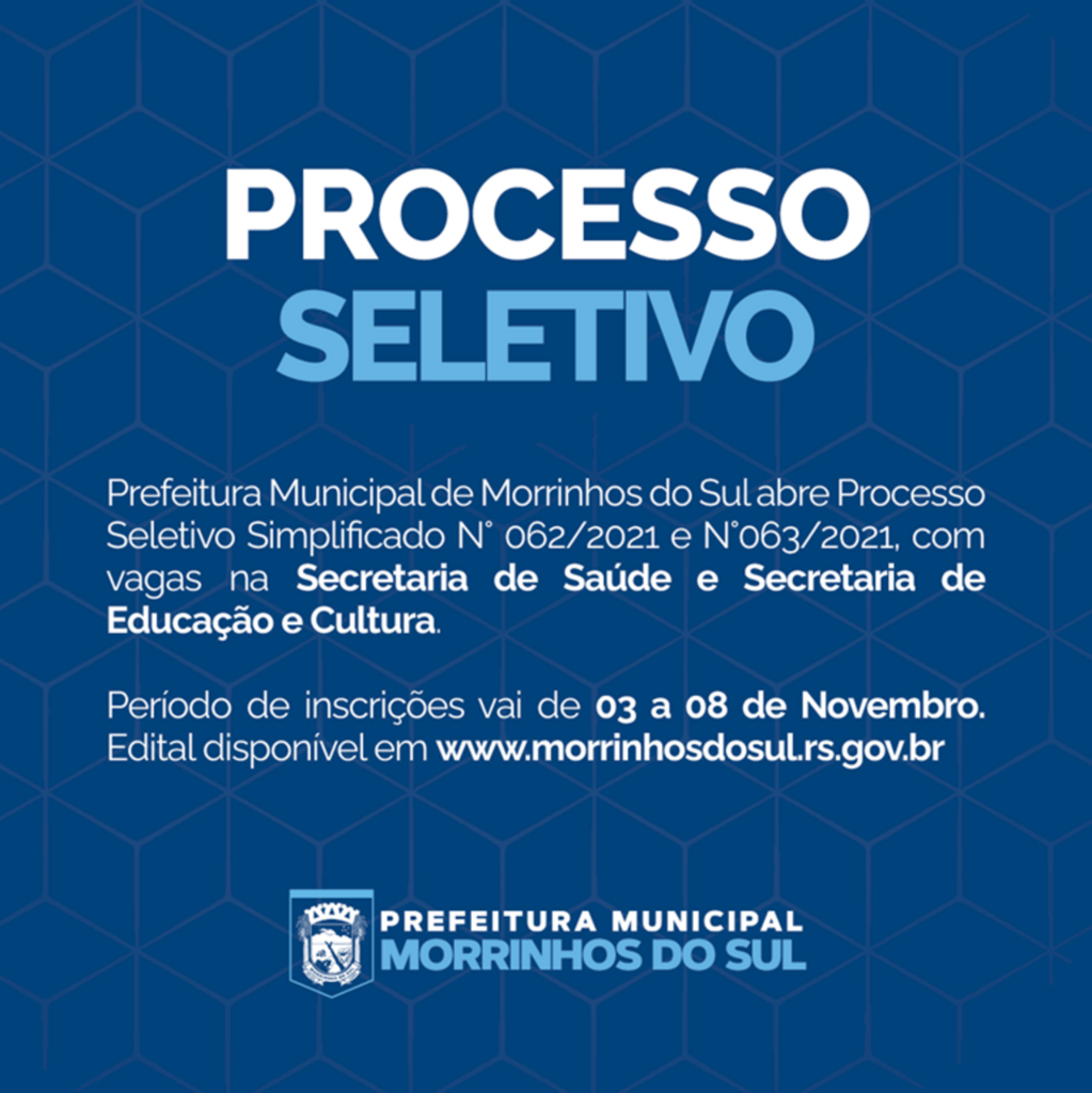 PREFEITURA DE MORRINHOS DO SUL ABRE PROCESSO  SELETIVO